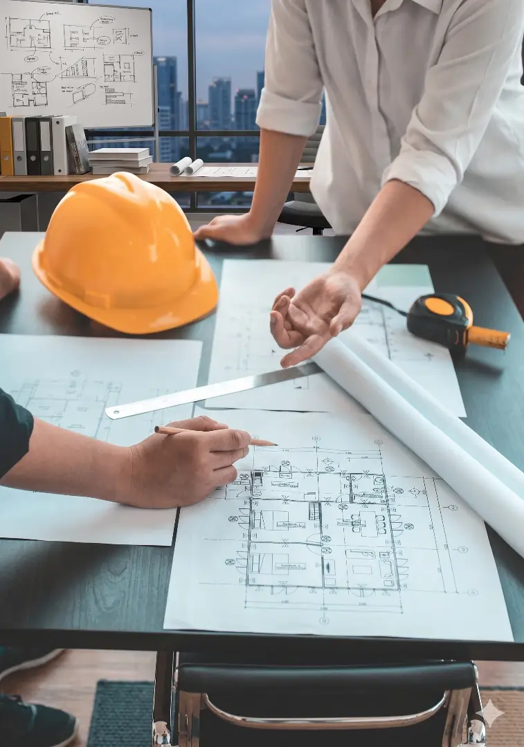 Basamat Alryadah engineering team reviewing plans
